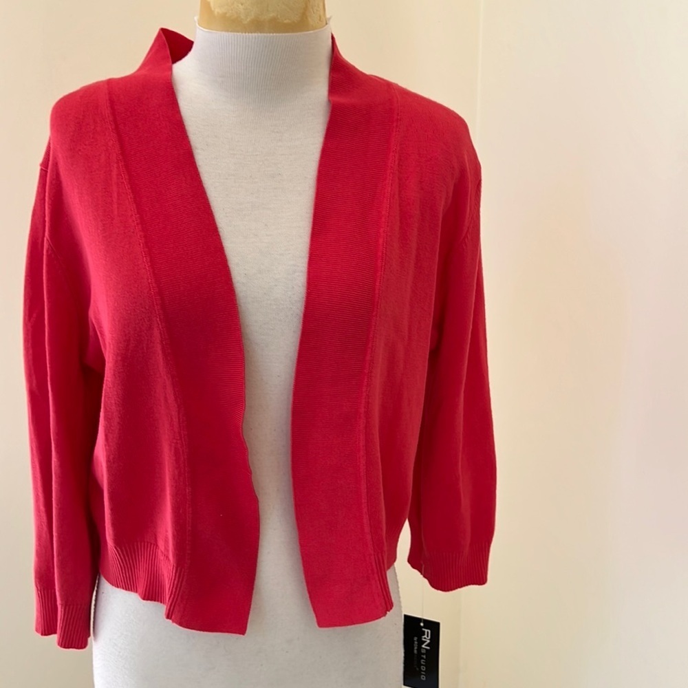 New! RN Studio XL cayenne open short shrug .